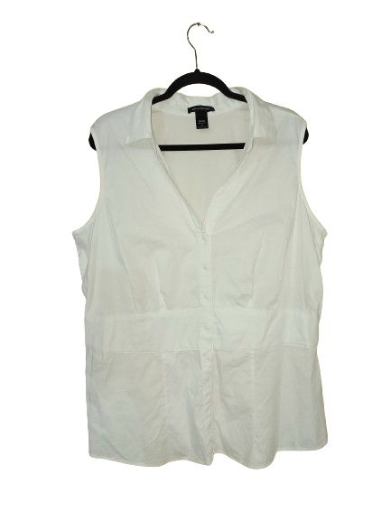White Sleeveless Ashley Stewart Shirt - 3X (22)