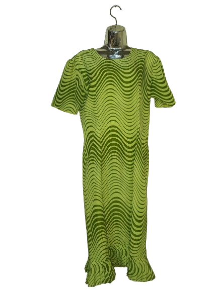 Neon &amp; Olive Green Short Sleeve Dress - M