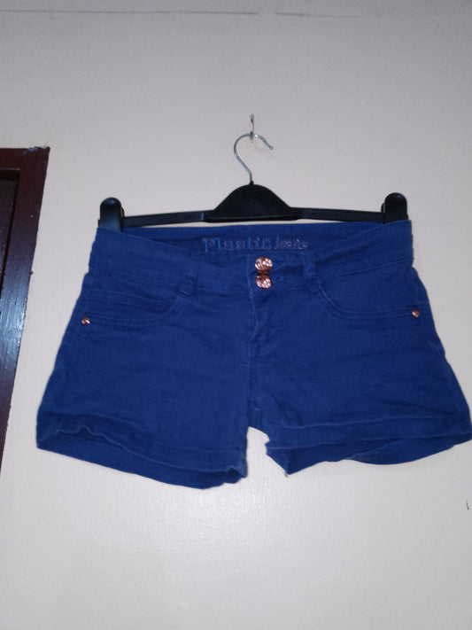 Navy Blue Plastic Jeans W Gold Buttons - M