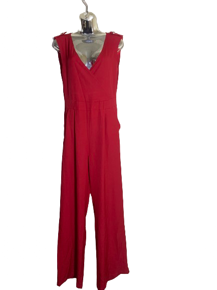 Red Sleeveless Jumpsuit - M/L