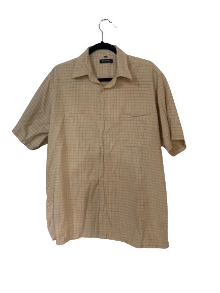 Yellow Plaid Short Sleeve Shirt - XL