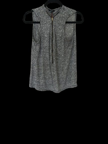 Grey, Sleeveless Top, Zipper in the Front - 2X
