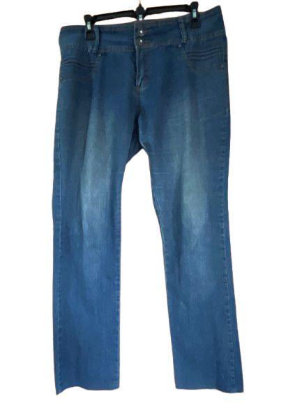 Blue Med Wash "Plastic" Jeans - 2XL(19/20)