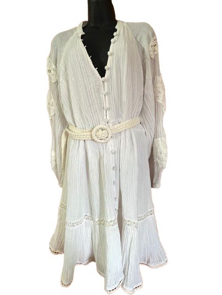 White Smock Dress -L