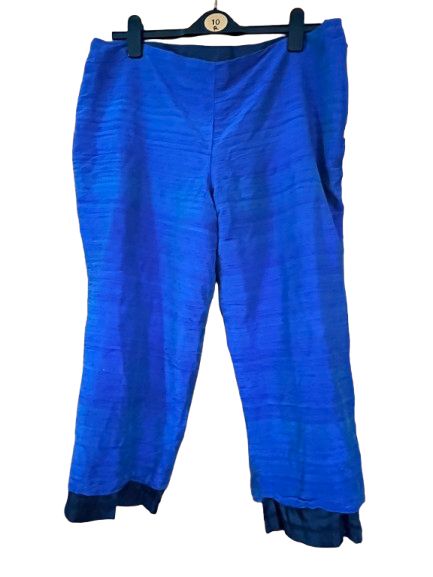 Blue& Black Textured 3/4 Pants-3X