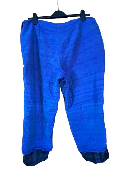 Blue& Black Textured 3/4 Pants-3X