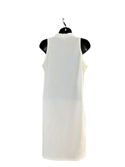 White Ribbed Sleeveless Dress - XL