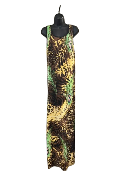 Multicoloured Sleeveless Maxi Dress-S