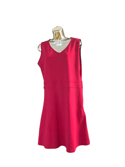 Red V-Neck Dress-L