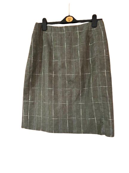 Checked Pattern Pencil Skirt- L
