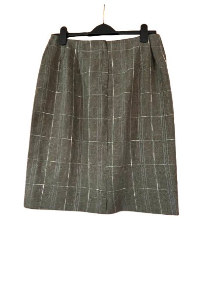 Checked Pattern Pencil Skirt- L