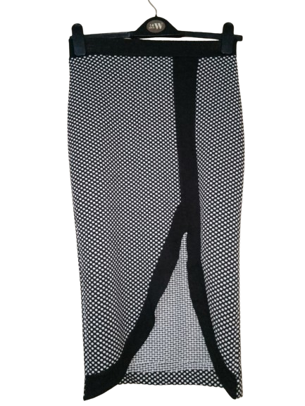 Black &amp; White Polka Dot Skirt - S