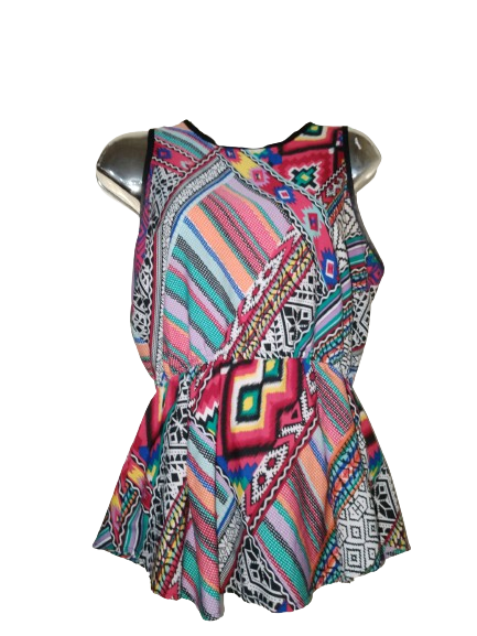 Multicolored Sleeveless RacerBack Tank Top - M