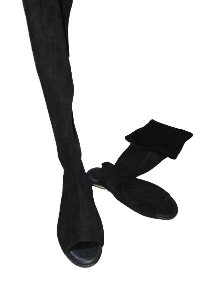 Black Bamboo Zipped Up Sandals  - 6