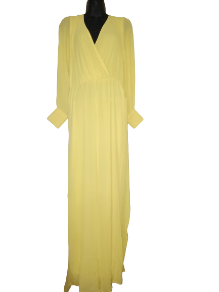 Yellow Mesh Long Sleeve Fashion Nova Jumpsuit - XS