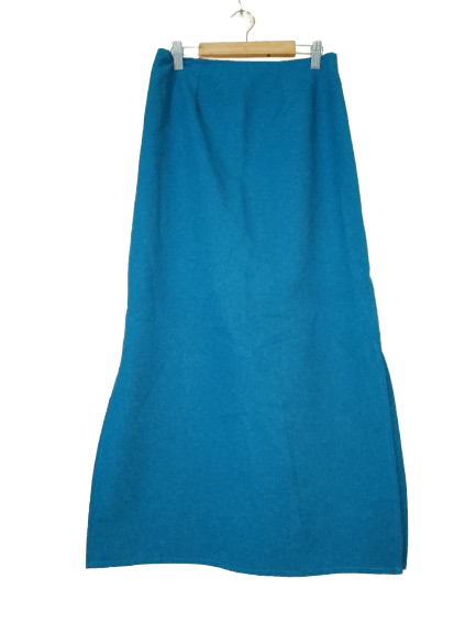 Dark Teal Long Work Skirt W Slits - S