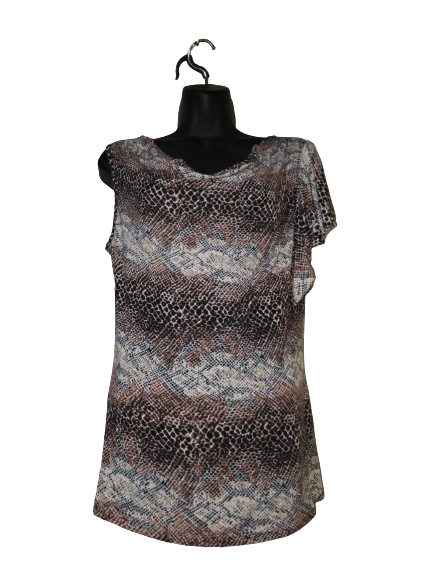 Brown &amp; Cream For Cynthia Sleeveless Top- M