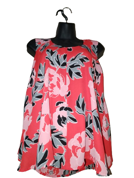 Orange, Peach &amp; Black Philosophy Sleeveless Top - XS