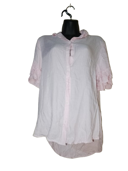 Pink &amp; White Strip Lounge Shirt - S
