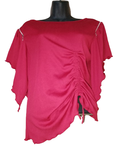 Red Casa Donna Short Sleeve Top W String - L
