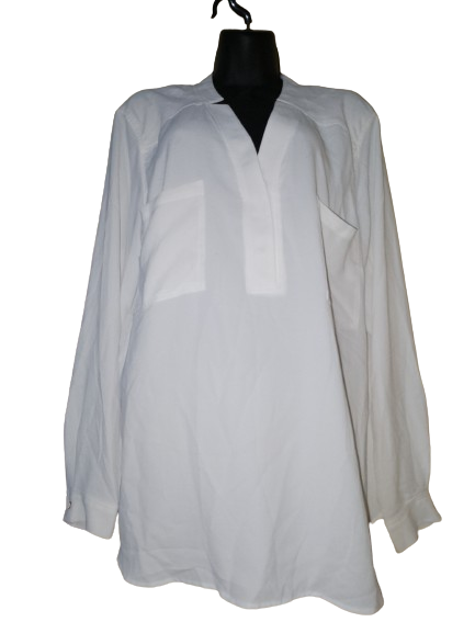 White Nine West Long Sleeve Top W Pockets - L