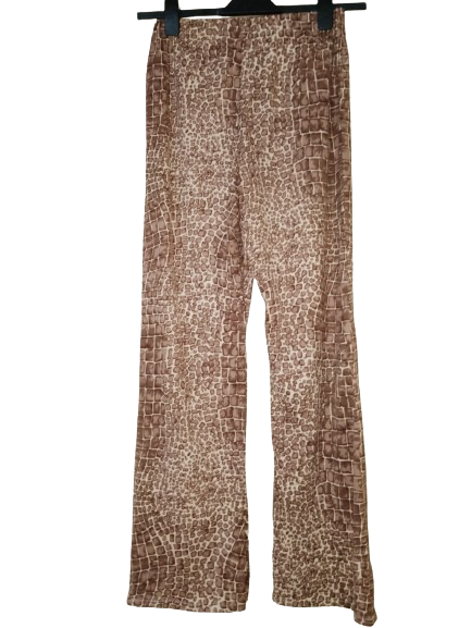 Brown &amp; Tan Silk Pants - M