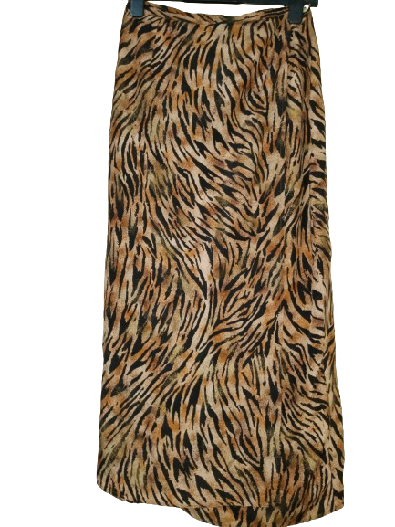 Brown &amp; Black Silk Vantana Skirt  - M