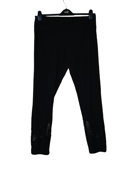 Black 'No Boundaries' Leggings W Ankle Holes - XL