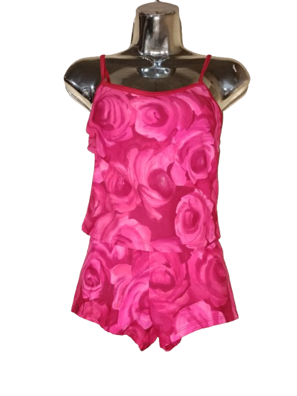 Pink 'Bikini 101' Floral 2 Piece Swim Wear - S