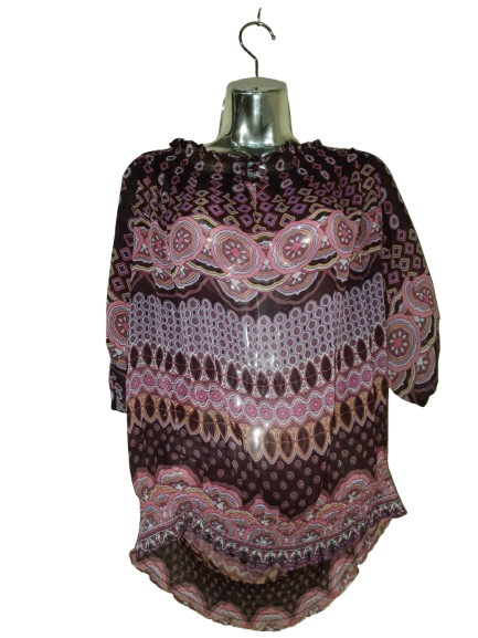 Multicolored 'Kaelyn Max' Sheer Top - M