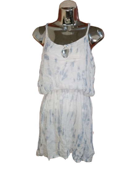 Blue & White Spaghetti Strap Dress - M