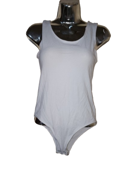 White Sleeveless Bodysuit - M