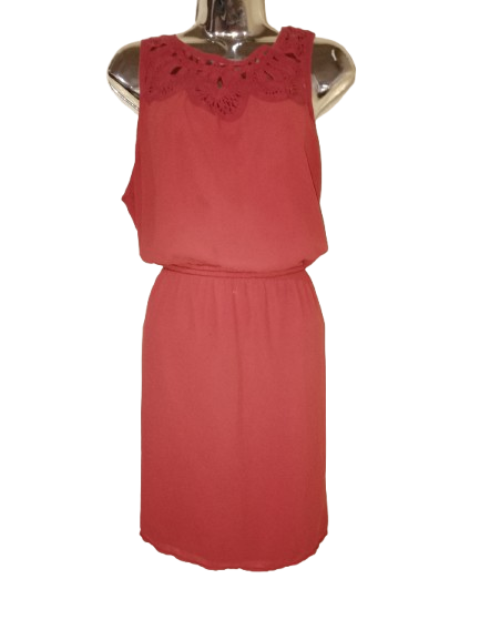 Terracotta Sleeveless Midi Dress - XL