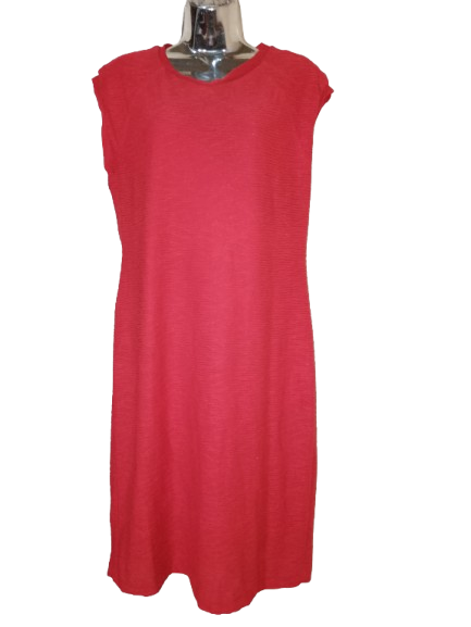 Red Sleeveless Textured Dress - L(12)
