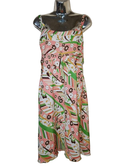 Multicoloured Print Thin Strap Dress - XL