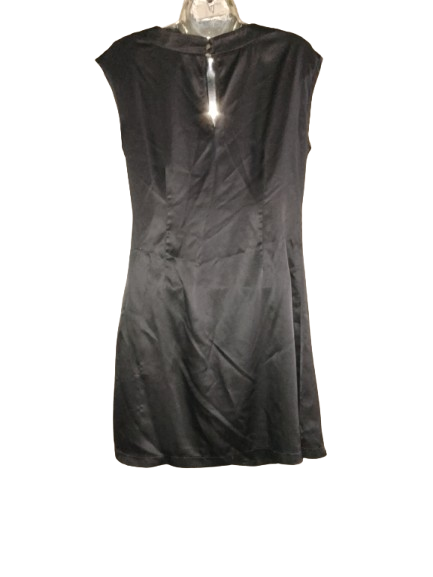 Black Sleeveless Dress with Brass Gems - M