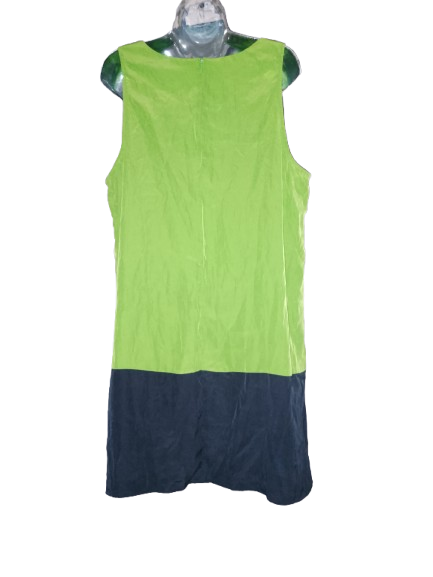 Lime Green & Black Colour Block Sleeveless Dress - 2X (18)