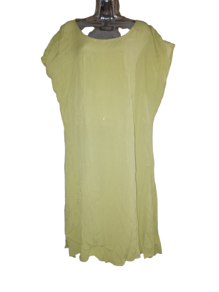 Lime Green Cap Sleeve Dress - 2X