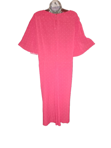 Red & White Polka dot  Short Flutter Sleeve Dress - 2X (20)