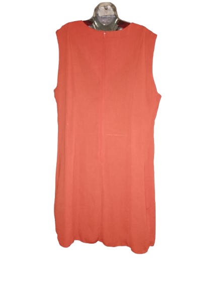 Orange Sleeveless V-Neck Dress - 3X (22)