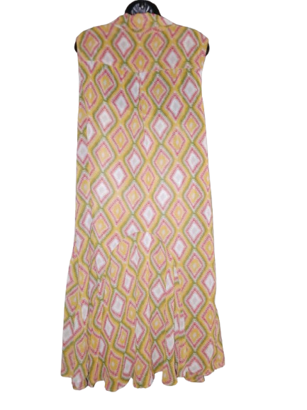 Multicoloured Geometric Print Sleeveless Dress - 2X (20)