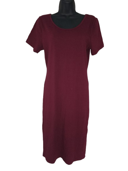 Burgundy Short Sleeve Zenana Dress - L