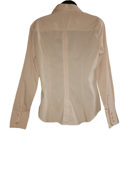 Light Pink & White Stripe Long Sleeve Shirt - M
