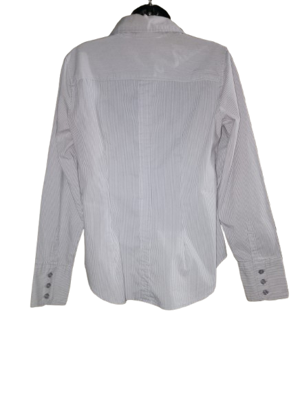 Light Purple & White Stripe Long Sleeve Shirt - M