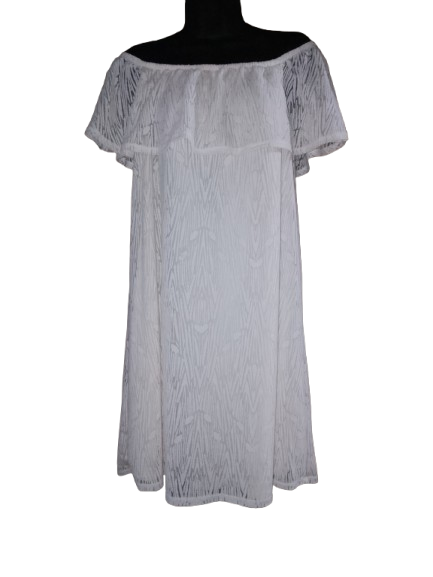 White Off-the-Shoulder Dress - L