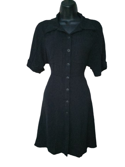 Black Shirt Dress - S