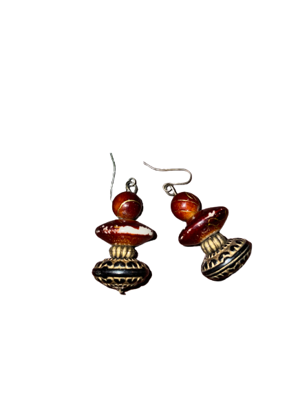 Brown Ethnic Design Earrings