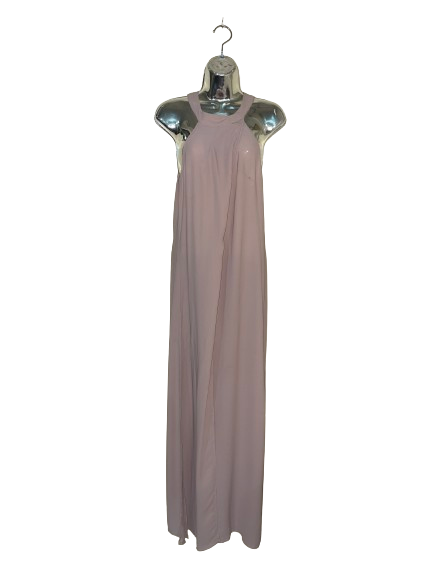 Khaki Sleeveless Maxi Dress with Tie at Back - S