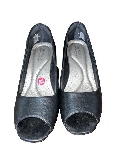 Black Open Toe De Nulce Heels - Size 8