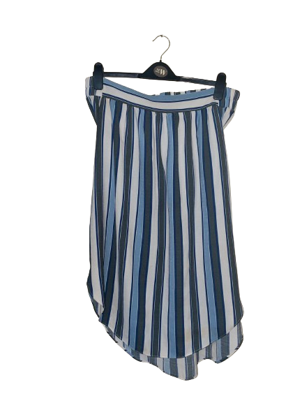 Stripe Asymmetrical Skirt with Waist Band - XL